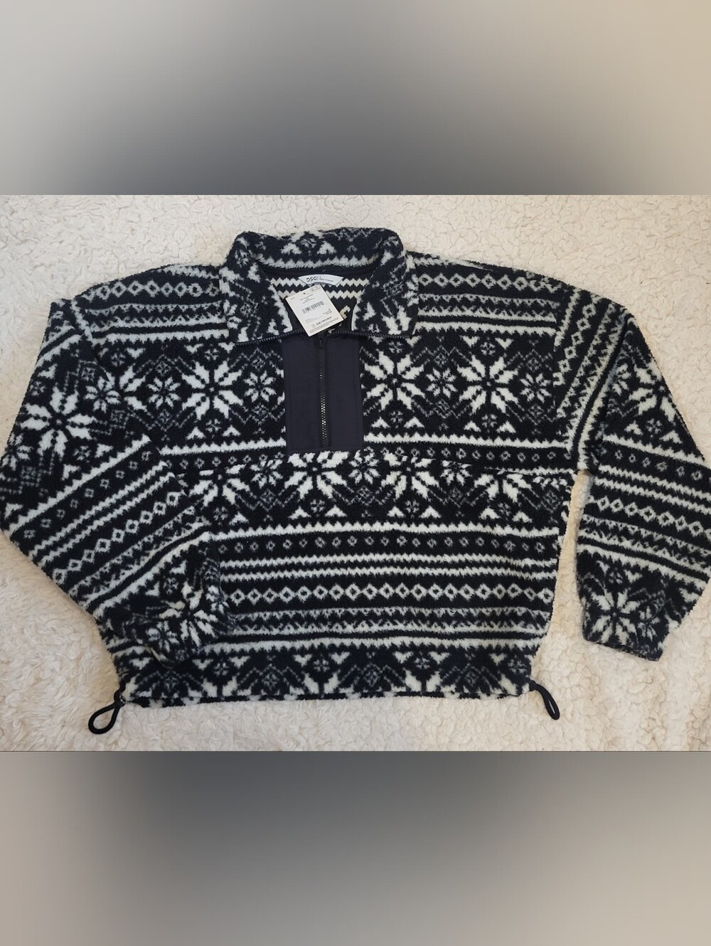 DSG Womens Fair Isle Quarter Zip Fleece Large